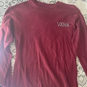 Maroon Vans Off the Wall long sleeve shirt